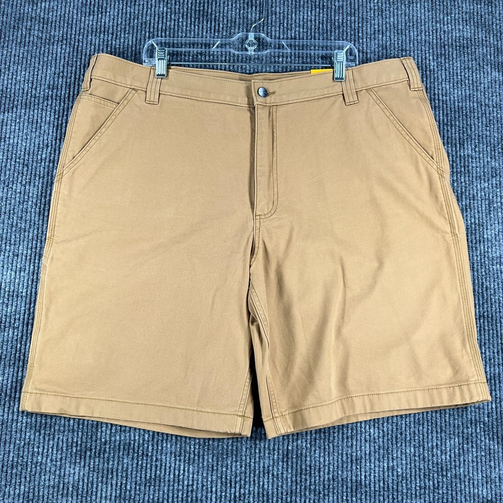 Carhartt Rugged Flex Canvas Work Shorts Mens 42 Relaxed Fit Brown‎ Casual New